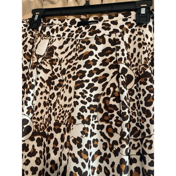 Animal Print Womens Large Aqua Brand lightweight wide leg Side Zip - Picture 2 of 6